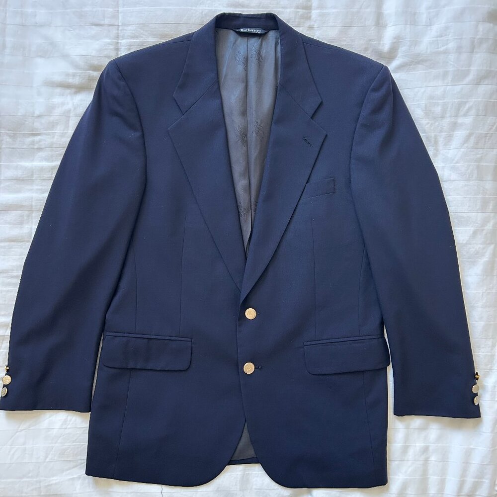 Burberrys’ London Navy Blazer-No Flaws-‎Super 100's Wool